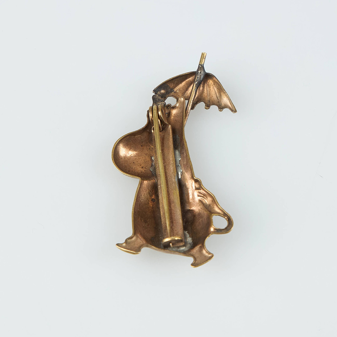 MUMINBROSCH, Snorkfröken, förgylld mässing, 1950-tal, design efter Britt-Sofie Fock.