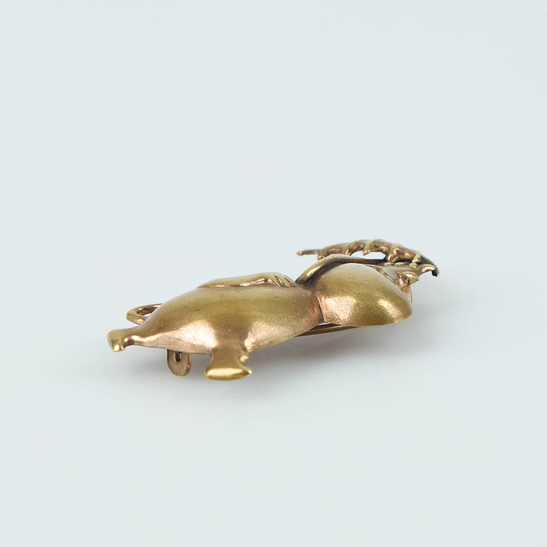MUMINBROSCH, Snorkfröken, förgylld mässing, 1950-tal, design efter Britt-Sofie Fock.