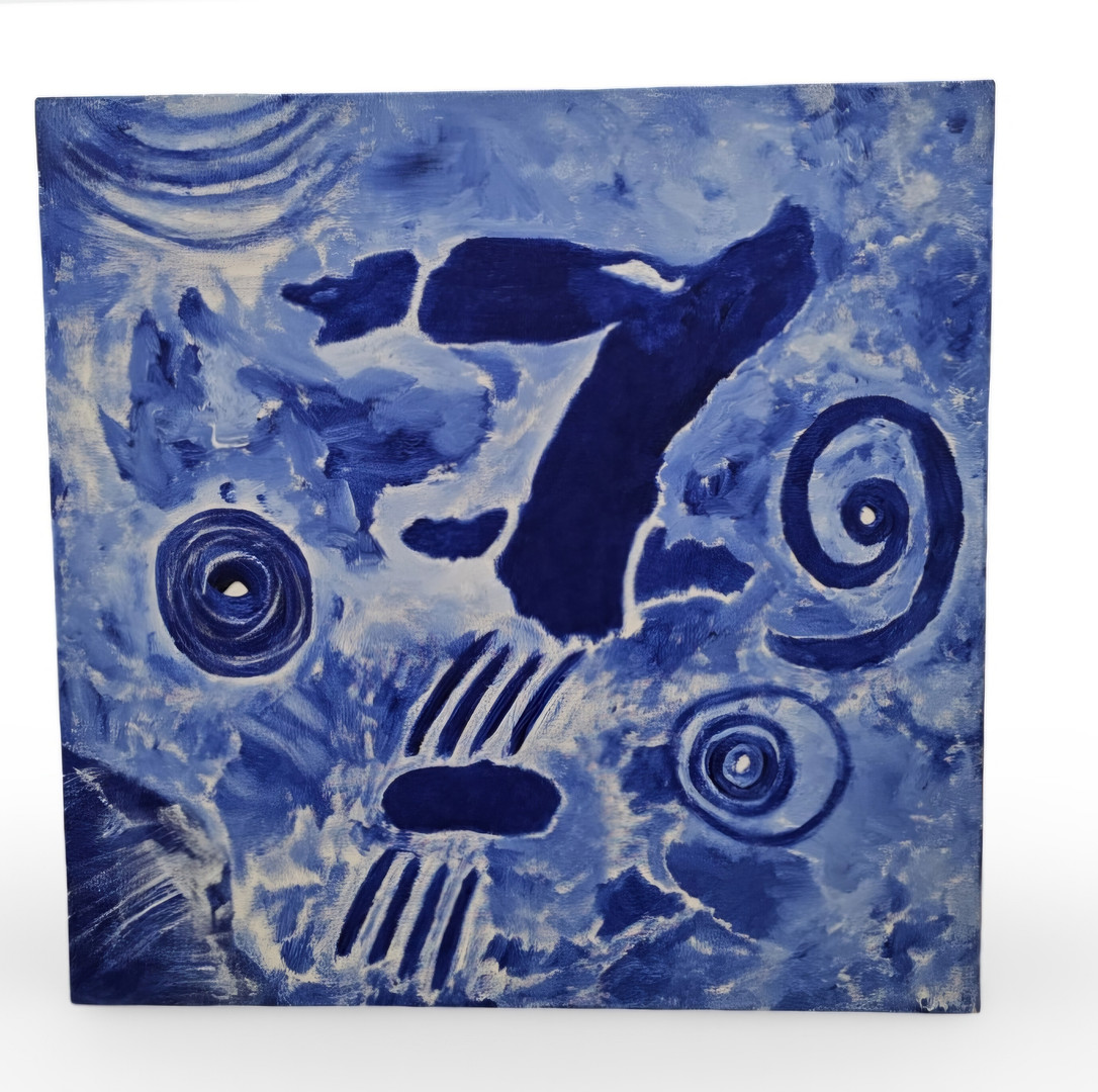 ESPERANZA PÉREZ CALVO. Técnica mixta sobre lienzo. "Homenaje a Hewking El Astrofísico 4". Técnica mixta.