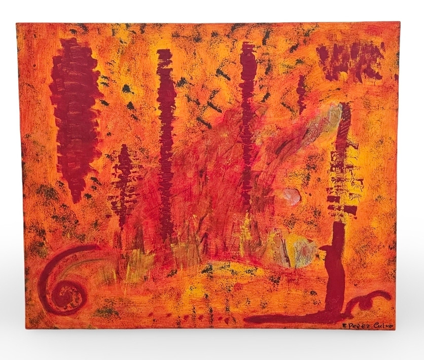 ESPERANZA PÉREZ CALVO. Técnica mixta sobre lienzo. "Verano Fogoso".