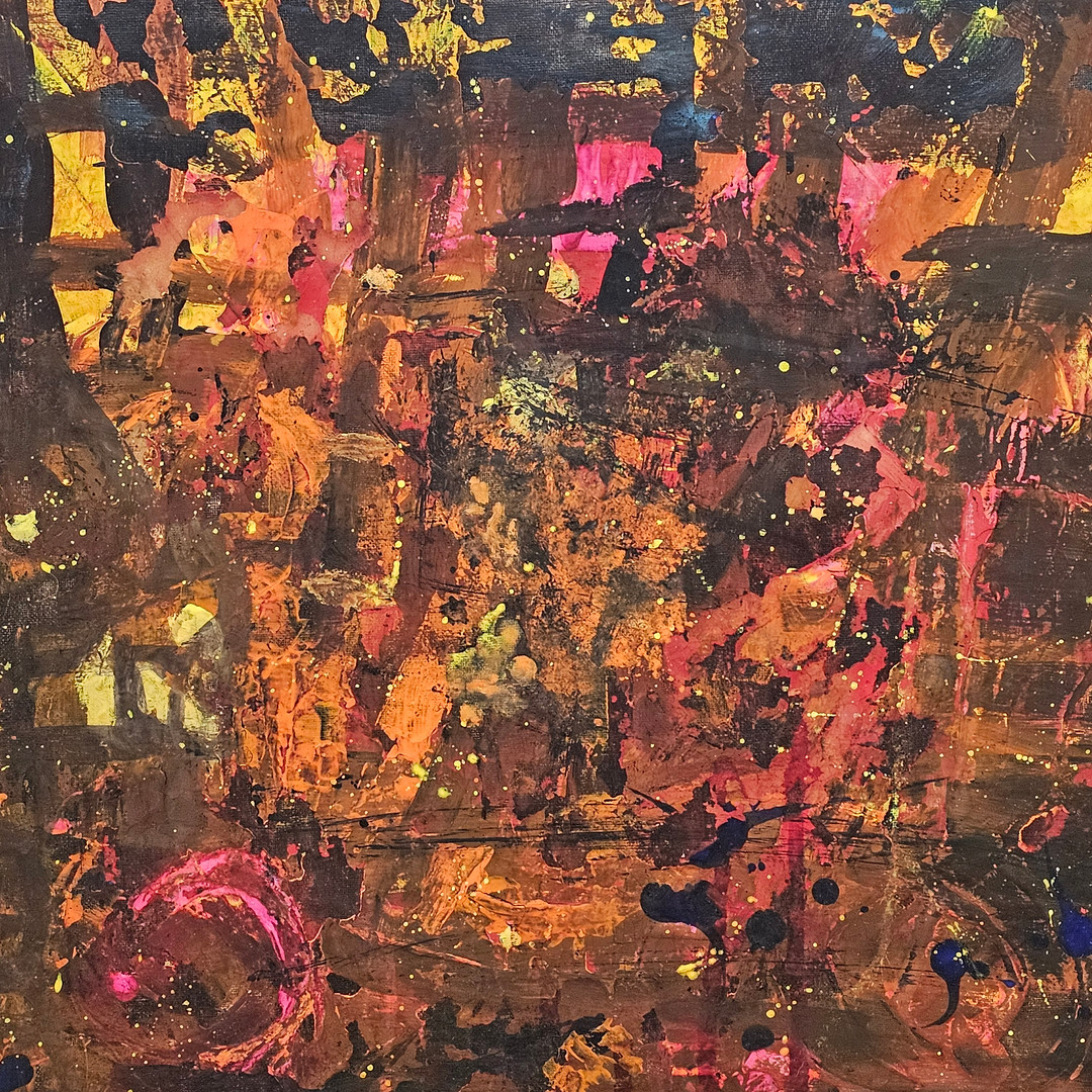 ESPERANZA PÉREZ CALVO. Técnica mixta sobre lienzo. "Calor en la Ciudad".