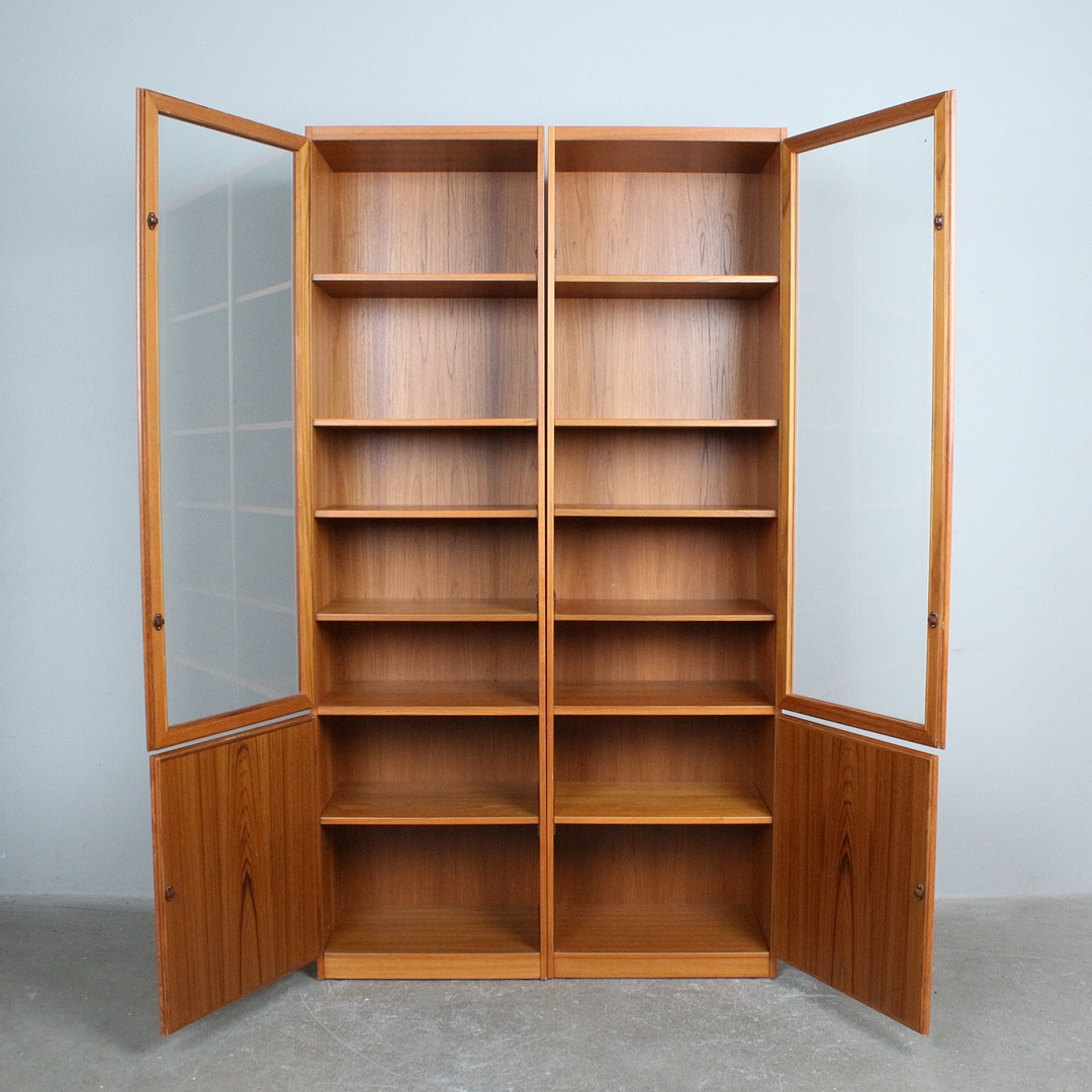 Vitrinenschrank/Bücherschrank der 1970er, Teak, Dänemark.