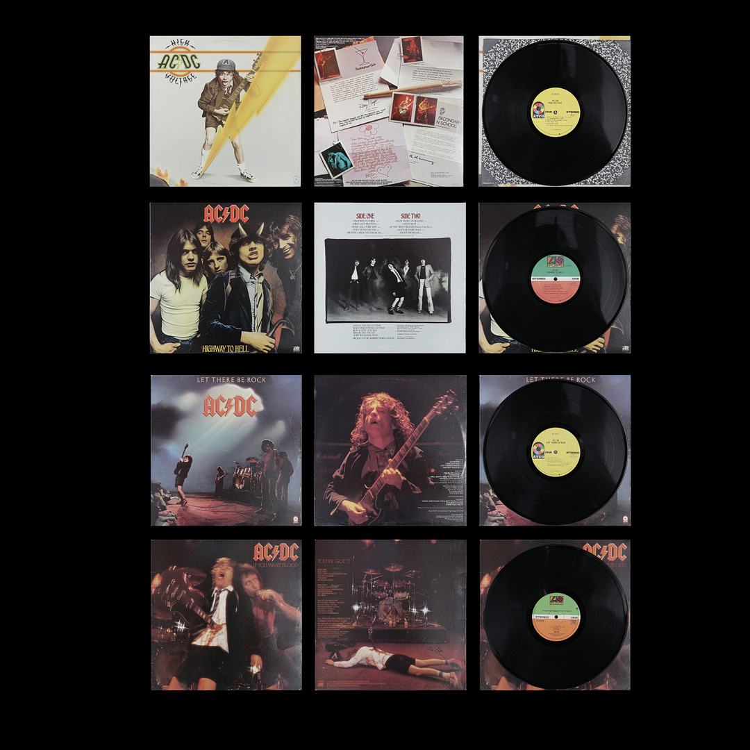 4 LP-SKIVOR, AC/DC.