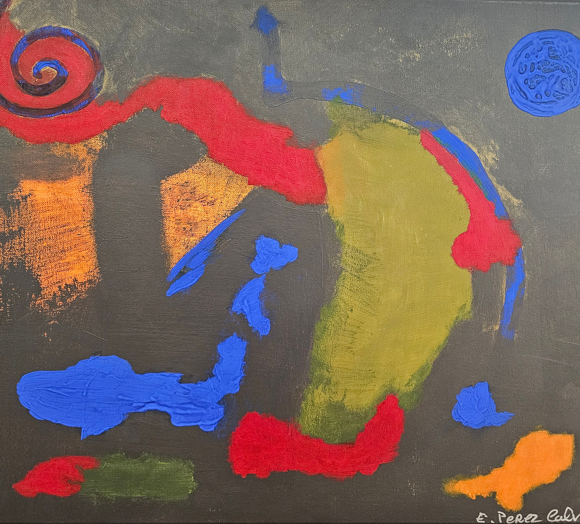 ESPERANZA PÉREZ CALVO. Técnica mixta sobre lienzo. "Nacimiento estelar".