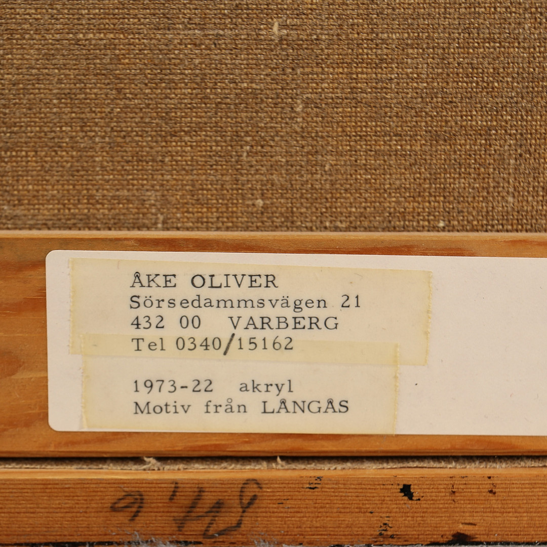 ÅKE OLIVER. Akryl på duk, "Långås" , signerad, daterad 1973.