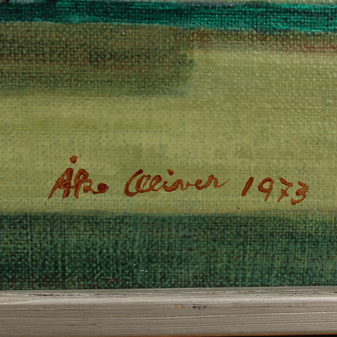 ÅKE OLIVER. Akryl på duk, "Långås" , signerad, daterad 1973.