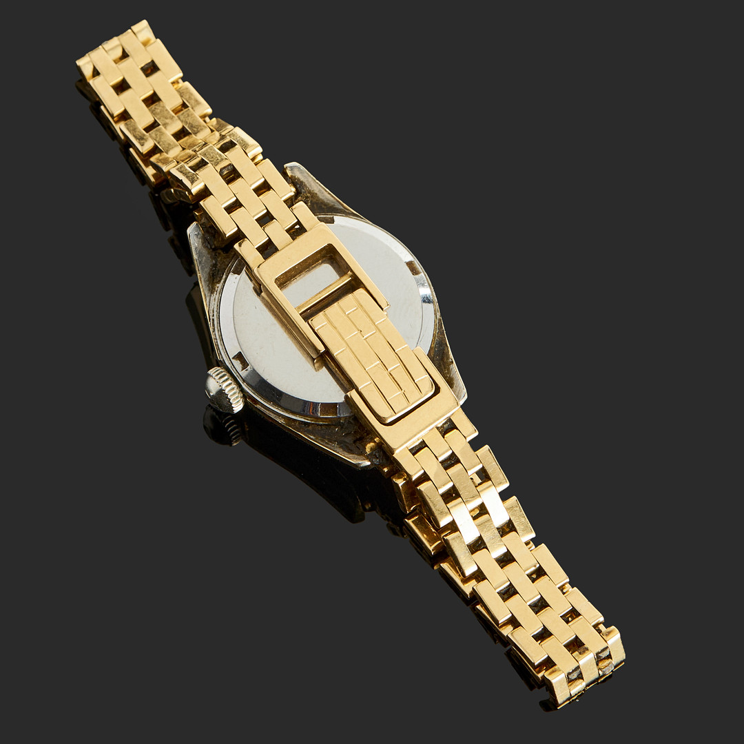 OMEGA, armbandsur, dam, guld på stål, armband i 18k guld.