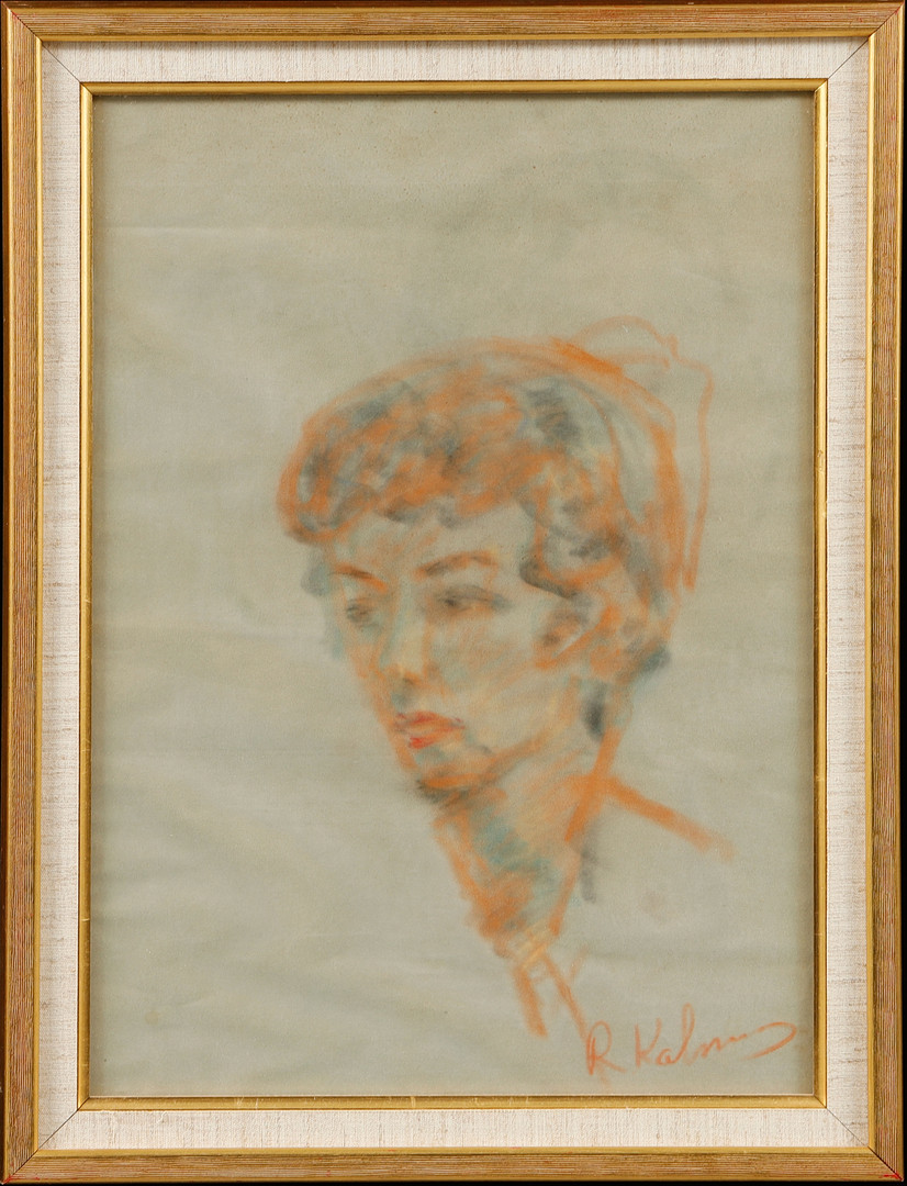 REINHOLD KALNINS. Porträtt, pastell, signerad.