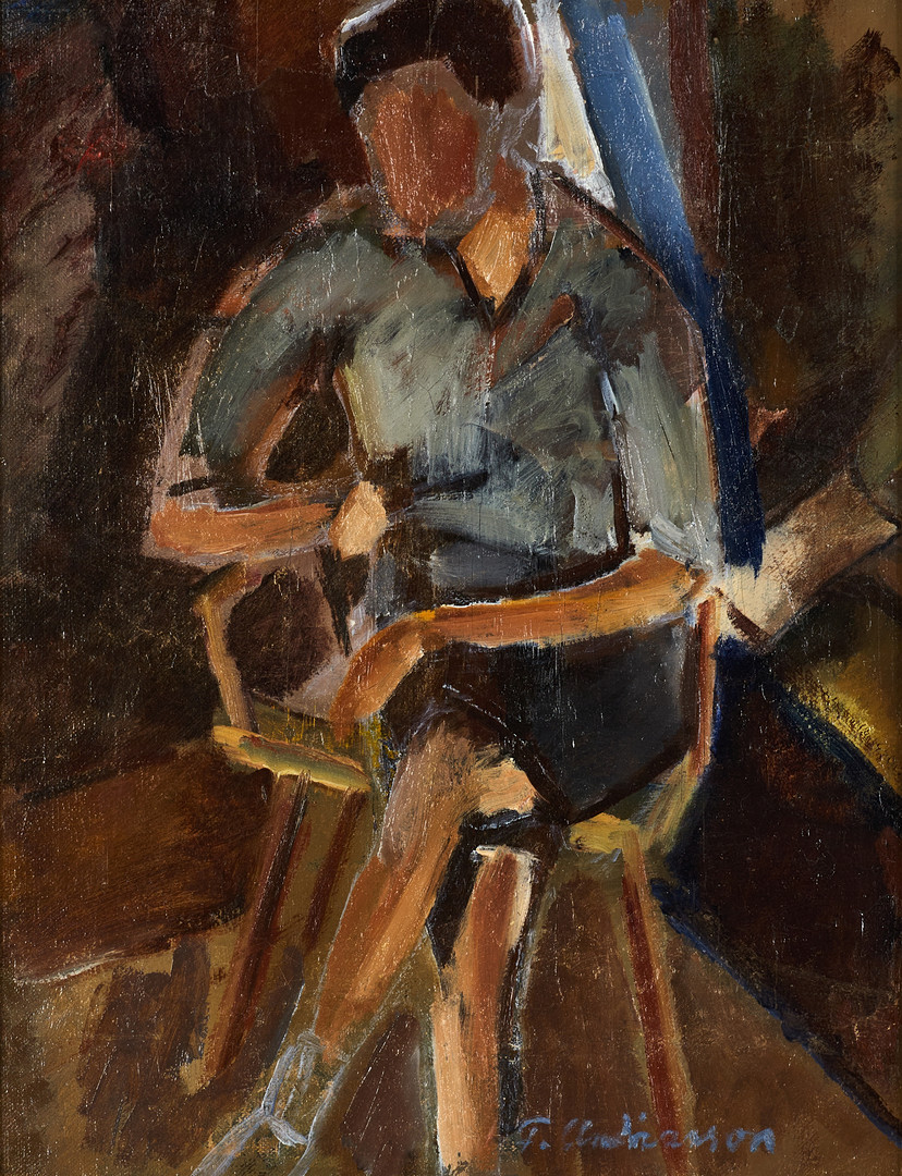FOLKE ANDÉASSON (Sverige, 1902-1948), Sittande kvinna, signerad, olja på duk.