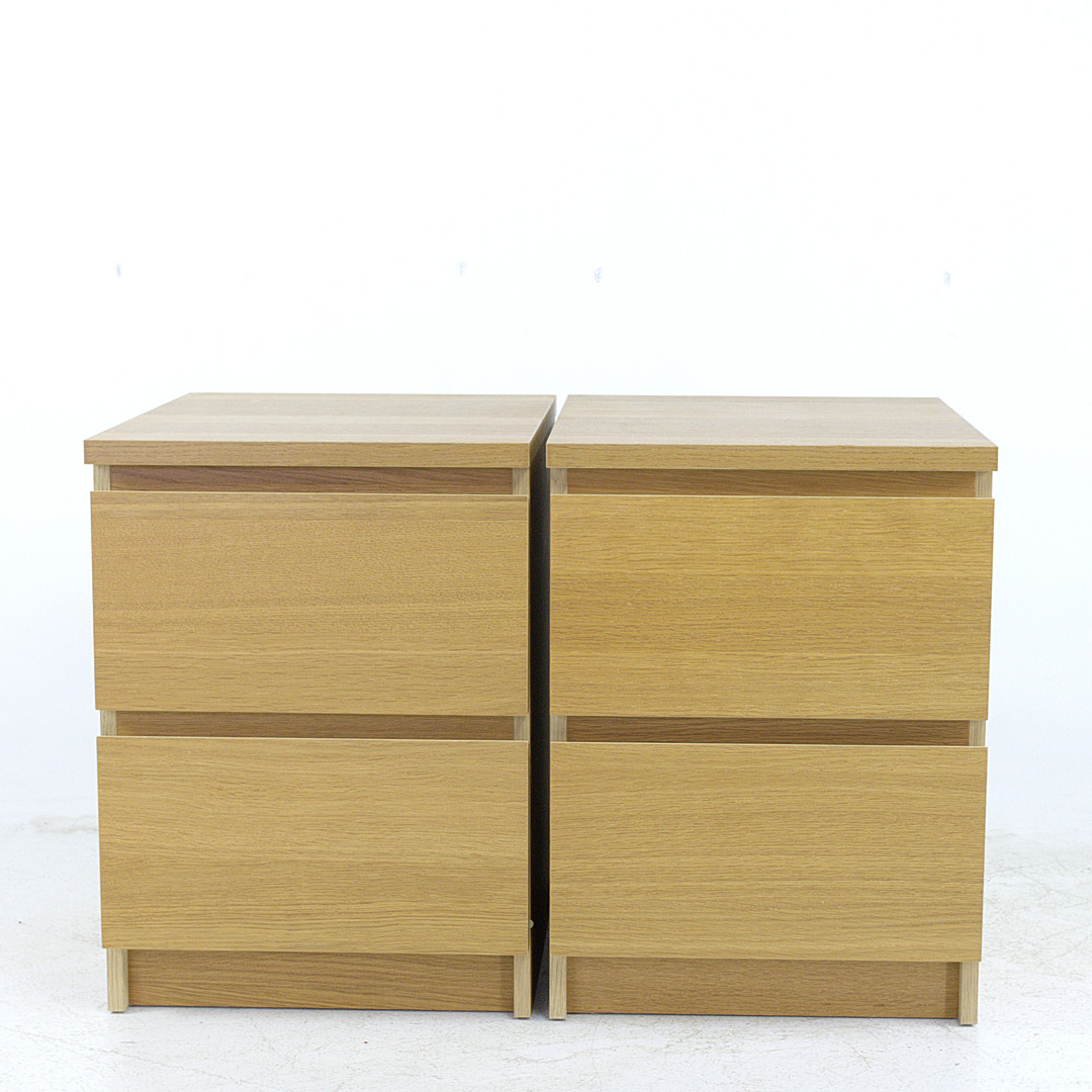SÄNGBORD, "Malm", ett par, ek, IKEA.