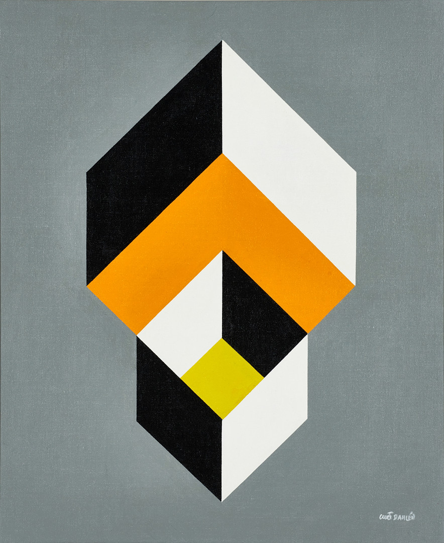 CURT DAHLÉN (Sverige, 1931–2025), "CUBE 6", signerad och daterad -92, akryl på duk.