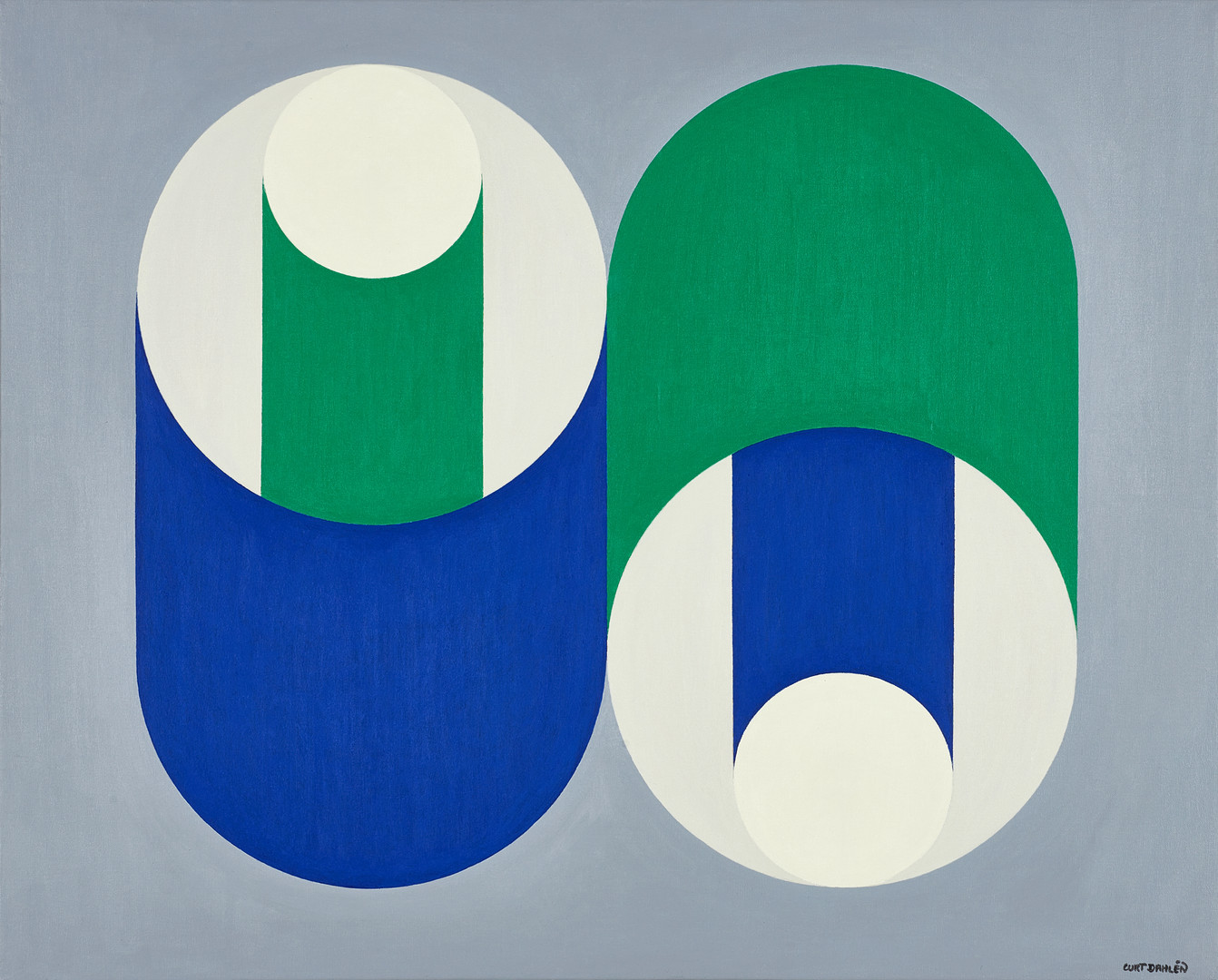 CURT DAHLÉN (Sverige, 1931–2025), "TUB - BLÅGRÖN", signerad, akryl på duk.