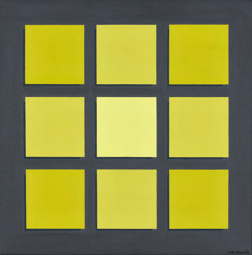 CURT DAHLÉN (Sverige, 1931–2025), "3x3 GUL", signerad, akryl på duk.