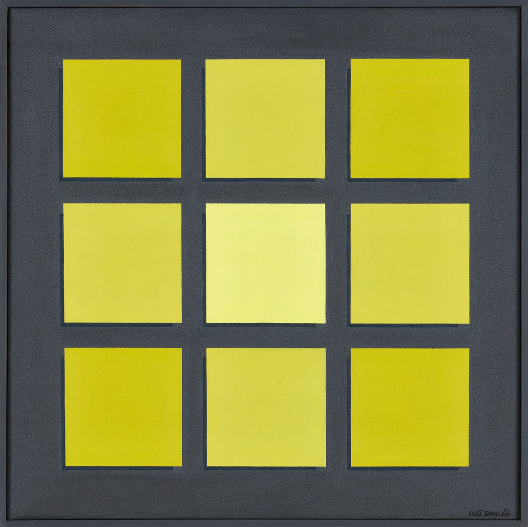 CURT DAHLÉN (Sverige, 1931–2025), "3x3 GUL", signerad, akryl på duk.