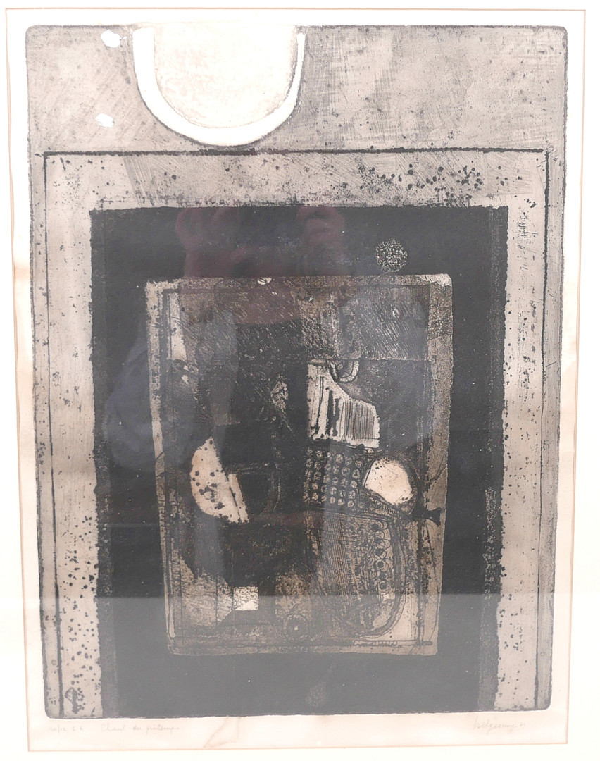 GABRIEL BELGEONNE (BELGIUM- 1935) SIGNED ETCHING WITH RELIEF, 10/12.