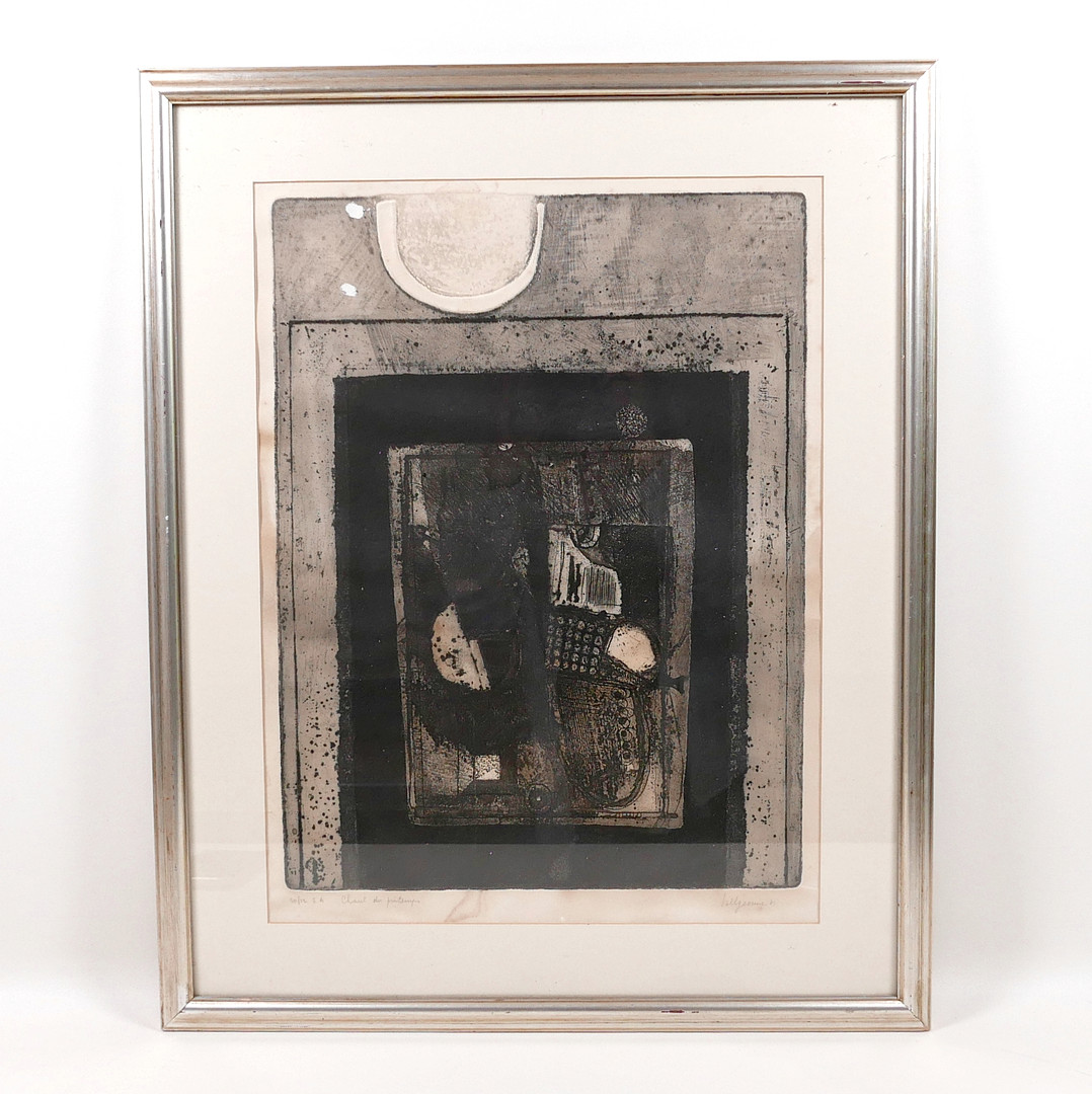 GABRIEL BELGEONNE (BELGIUM- 1935) SIGNED ETCHING WITH RELIEF, 10/12.