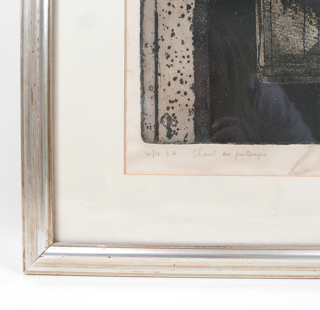 GABRIEL BELGEONNE (BELGIUM- 1935) SIGNED ETCHING WITH RELIEF, 10/12.