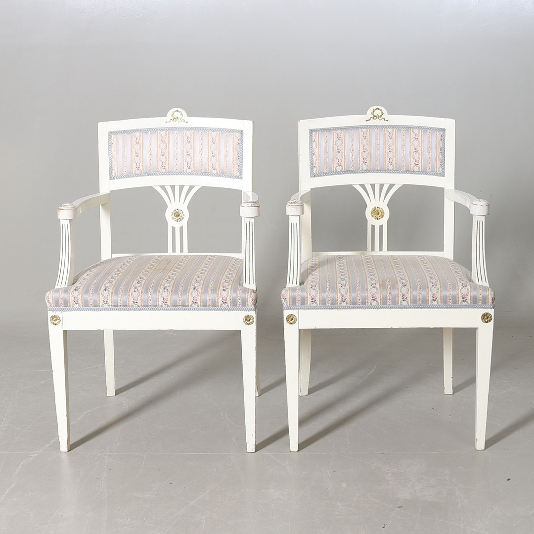 SALONGSGRUPP, 6 delar, gustaviansk stil, 1900-tal.