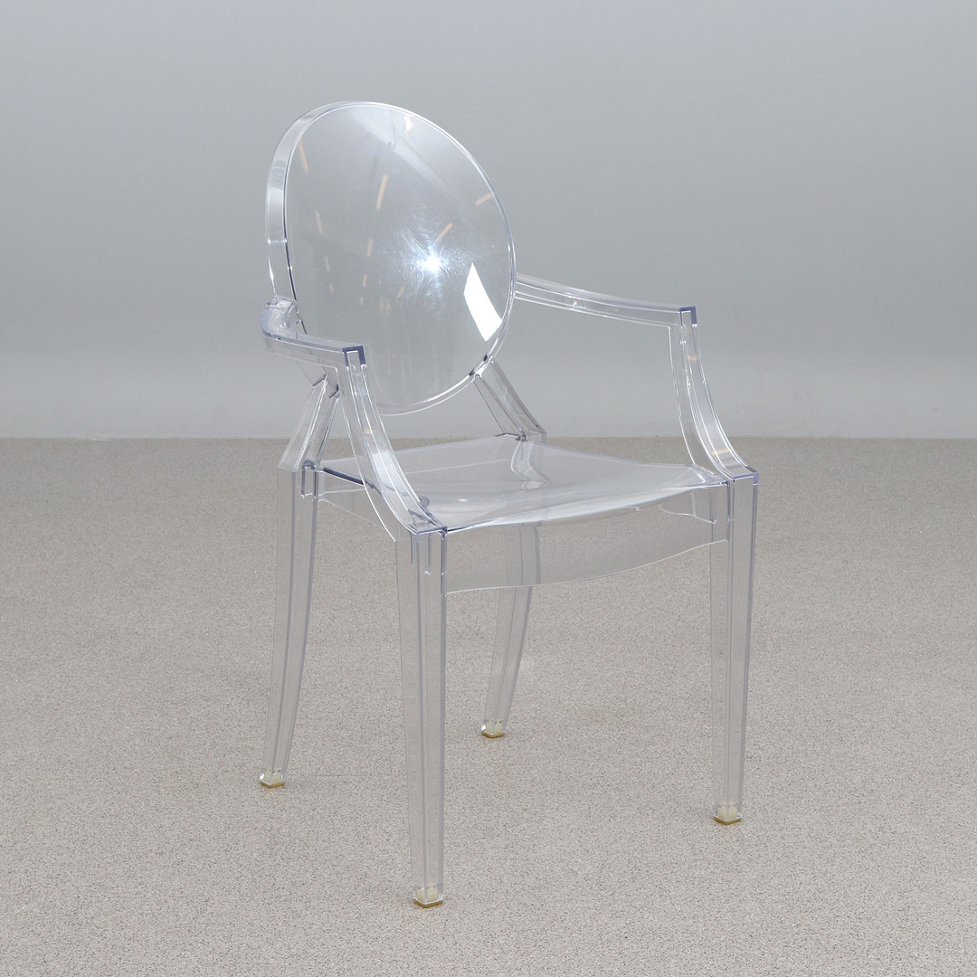PHILIPPE STARCK. KARMSTOL. Plexiglas. "Louis Ghost", Kartell. Samtida tillverkning.