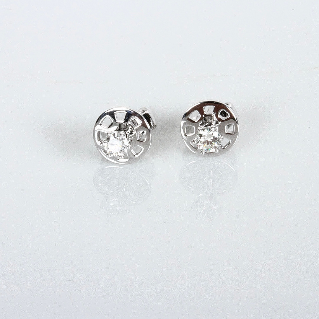 ENSTENSÖRHÄNGEN, 0,15ct, vitguld 18K.