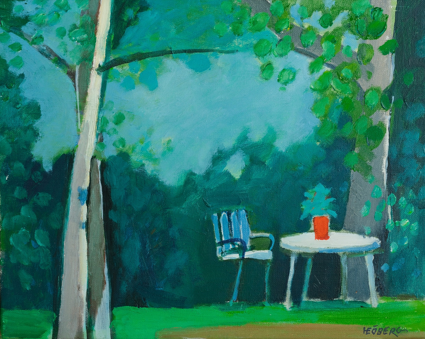 HANS-ERIC ÖBERG (1926-2015). Olja på duk, "Sommardag", signerad.