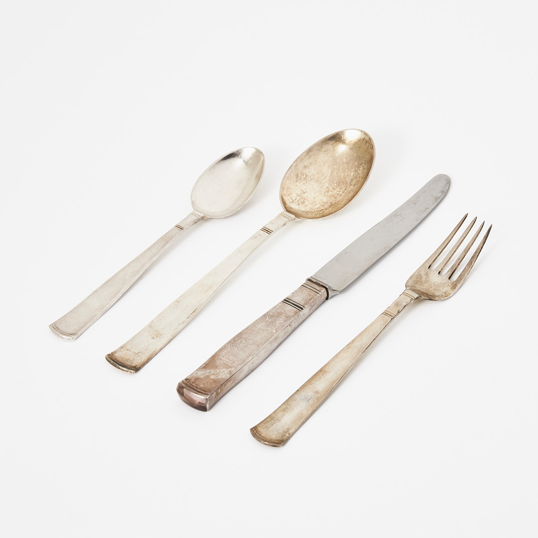 JACOB ÄNGMAN. Besticksuppsättning, 42 delar, silver, Rosenholm, GAB, Stockholm 1964.