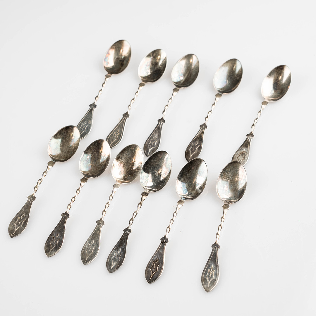 TESKEDAR, silver, 11 st, stämplade GAB.