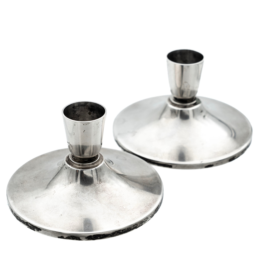 LJUSSTAKAR, 2 st, Sterling Silver. Borgila, 1963.