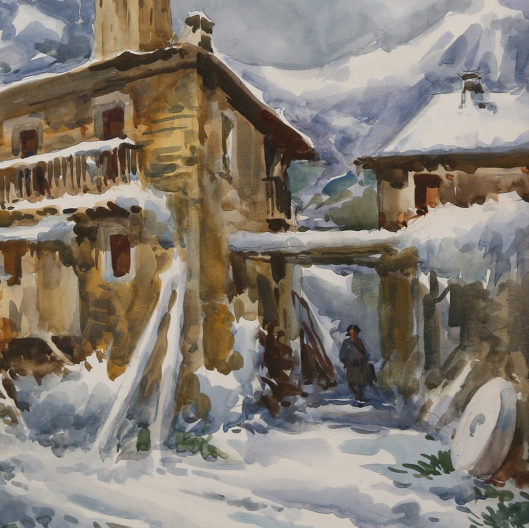 MARIANO BRUNET COLL. Snowy landscape.