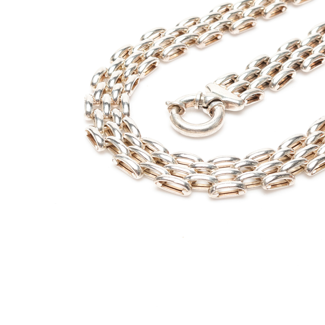 GARNITYR, 2 delar, halsband samt armband, sterling silver, Italien, ca 175gram.