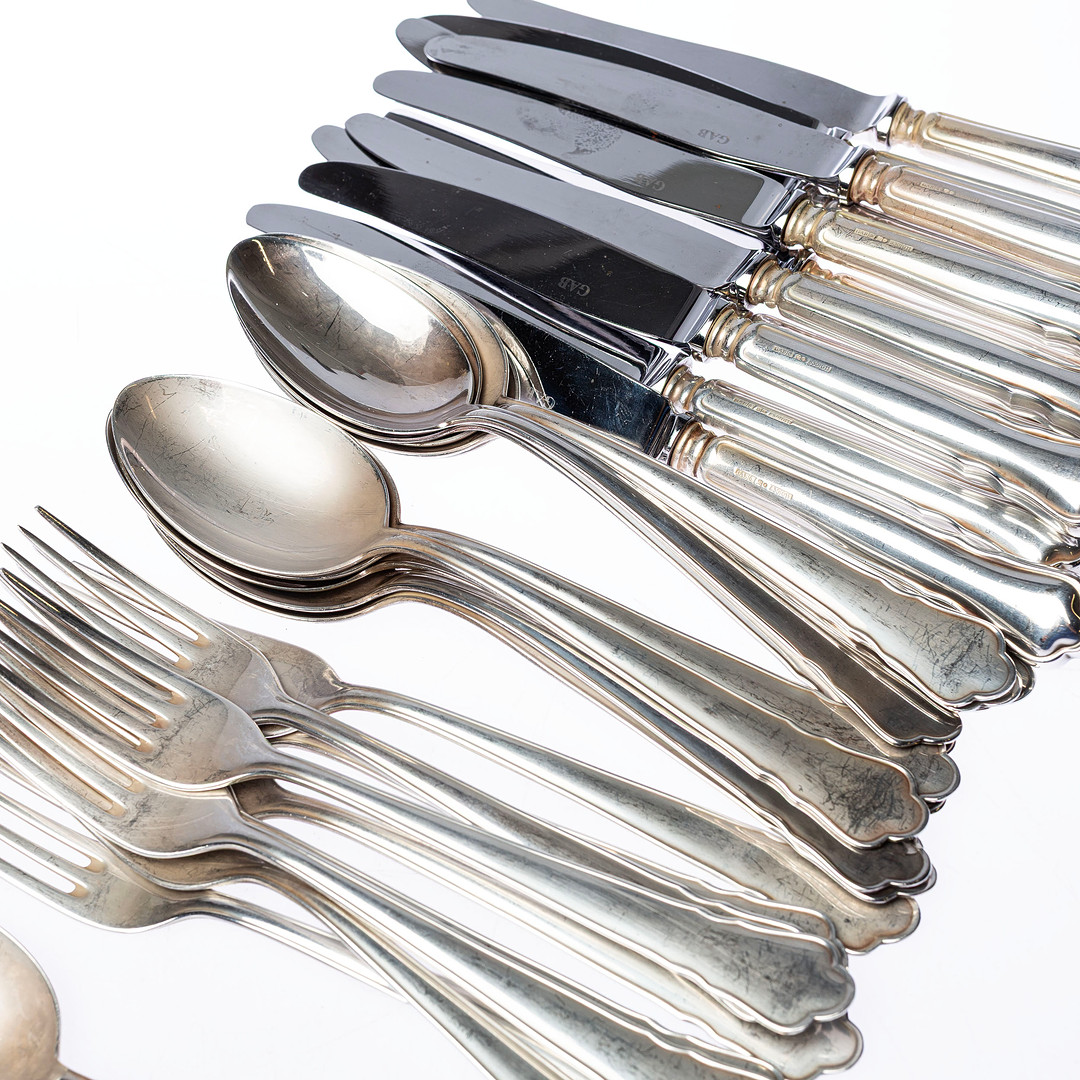 BESTICKSERVIS, 33 delar, silver, modell, "Chippendale".