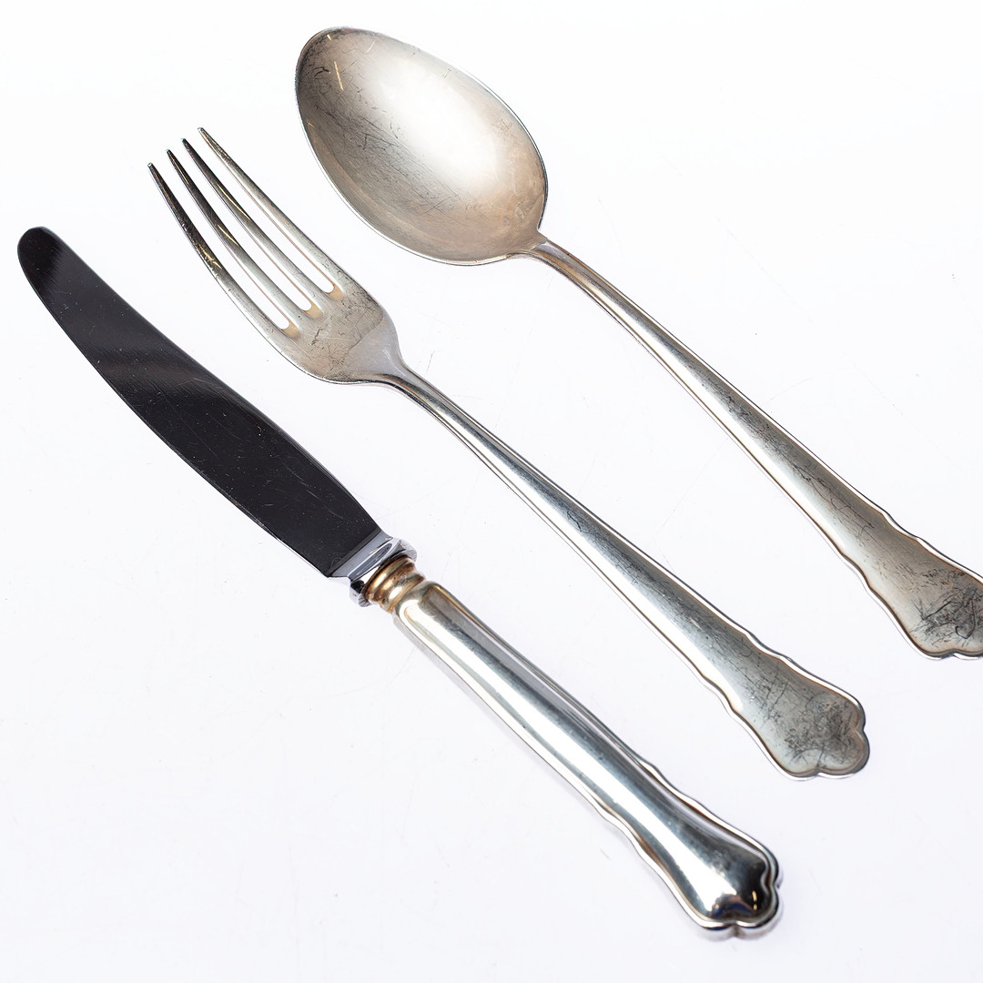 BESTICKSERVIS, 33 delar, silver, modell, "Chippendale".