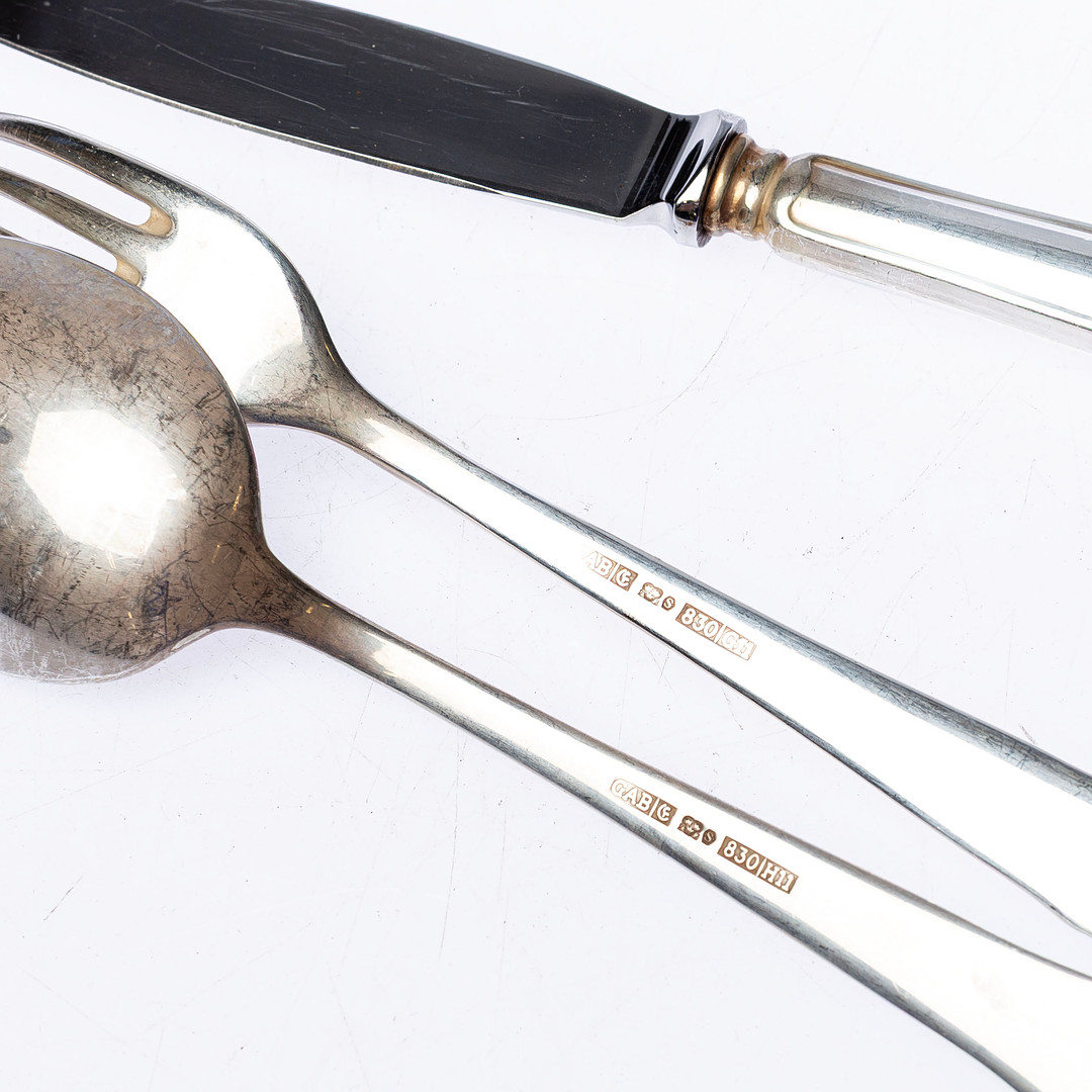 BESTICKSERVIS, 33 delar, silver, modell, "Chippendale".