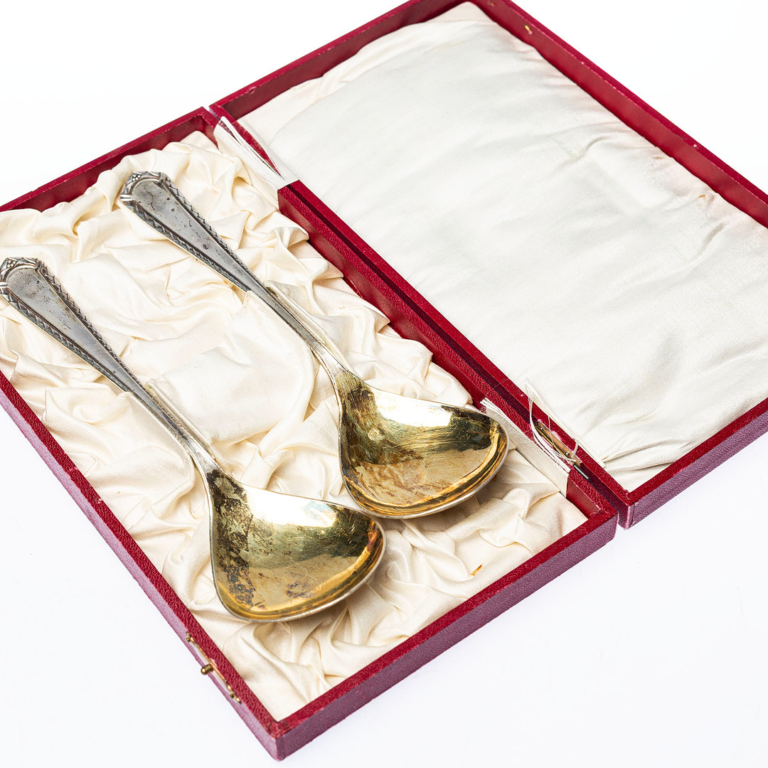 SERVERINGSSKEDAR, 1 par, silver i etui.