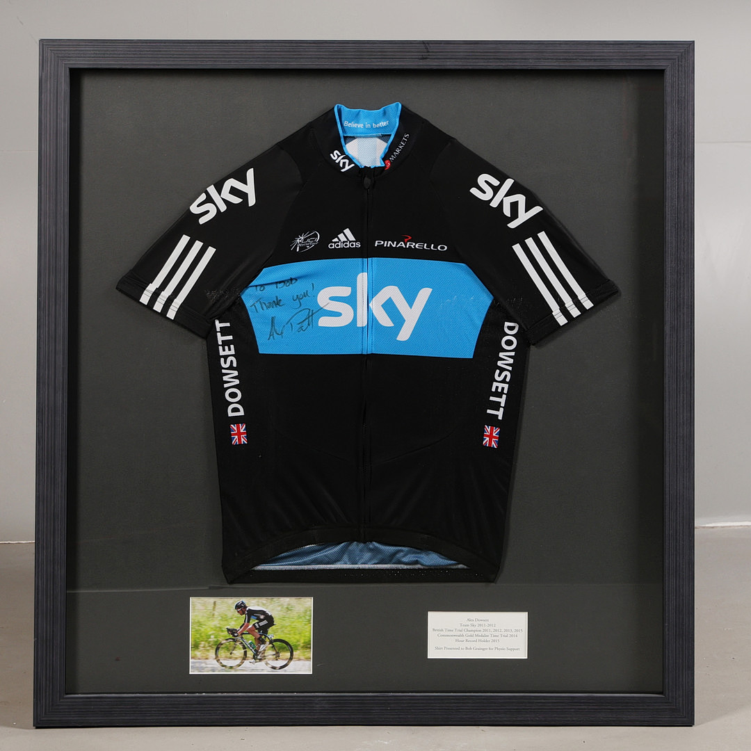 CYCLING INTEREST, A TEAM SKY JERSEY SIGNED BY ALEX DOWSETT, 2011/2012.