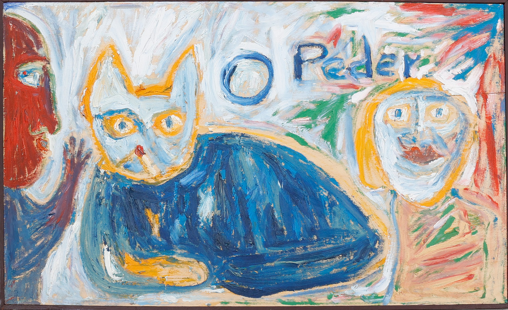 PEDER ANDERSSON. Olja på duk, signerad Peder "kattmålaren".