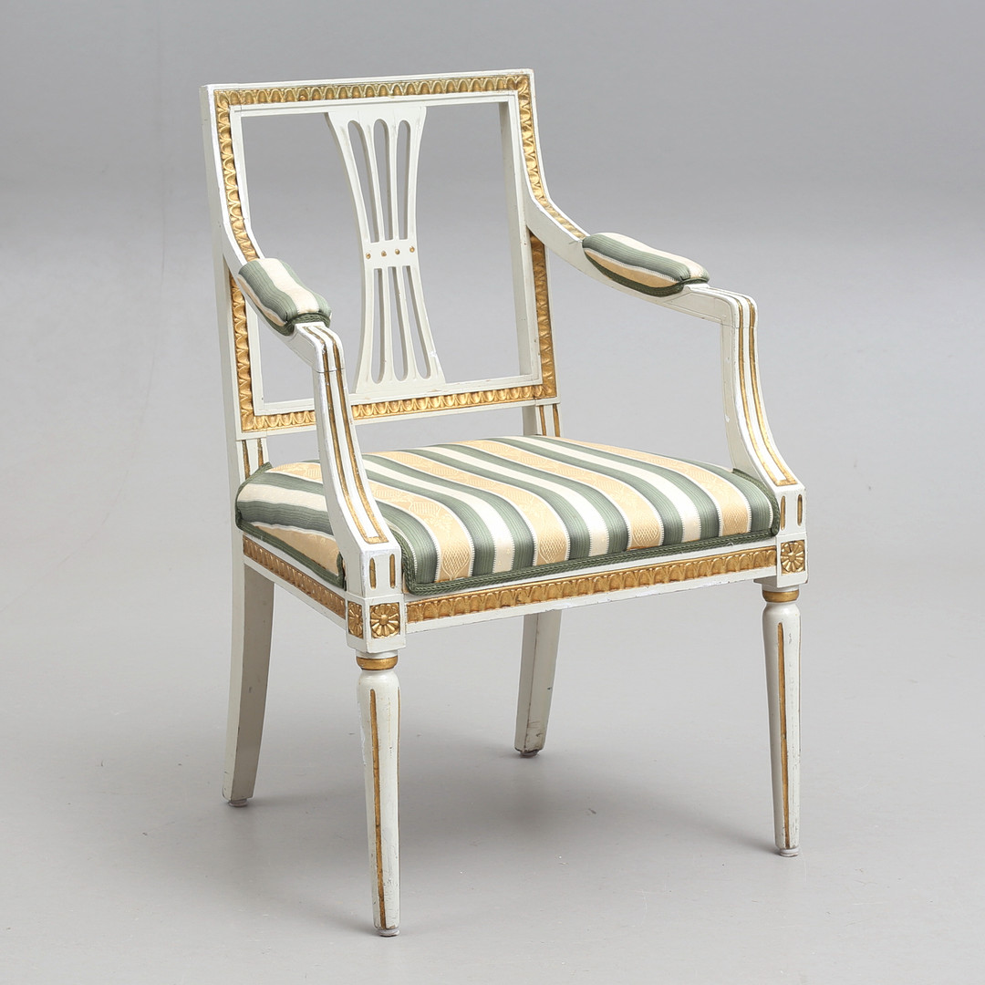 KARMSTOL, gustaviansk stil, 1800-tal.