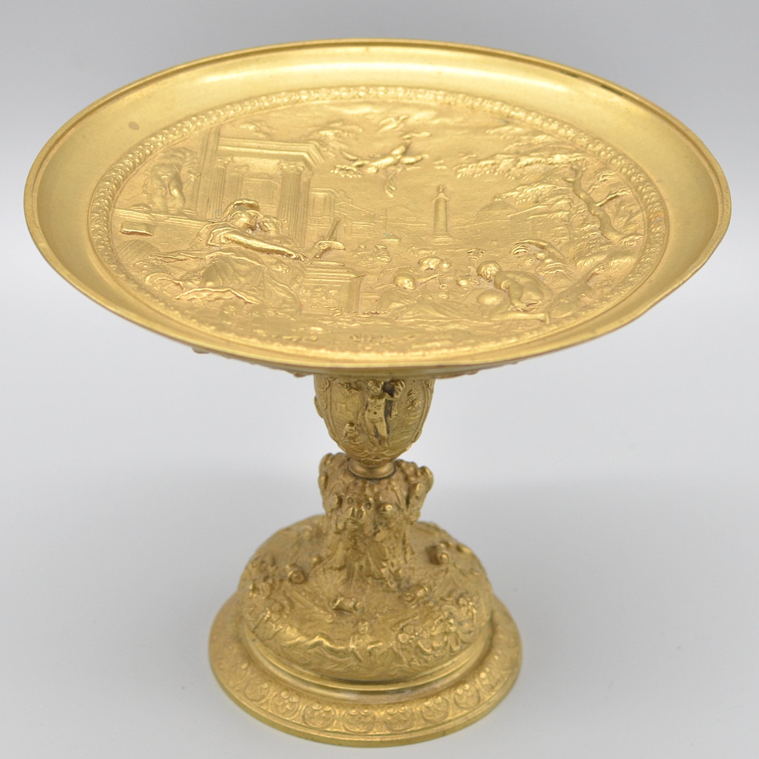 TAZZA, MINERVA, BRONZE, FEUERVERGOLDUNG, FRANKREICH, FRÜHES 19. JAHRHUNDERT, NACH BENVENUTO CELLINI UND HANS JAKOB BAYR AUS DEM 16. JH.