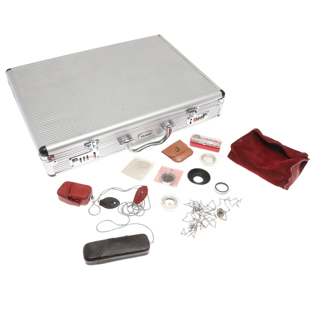 MINOX B SPY CAMERA WITH LIGHT METER AND OTHER ACCESSORIES.