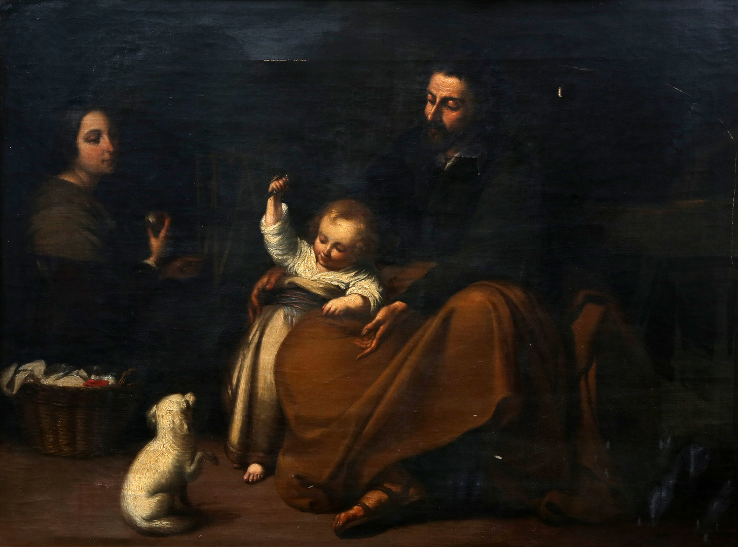 PIETRO MICHIS (1803-1903). The Holy Family with a Little Bird.