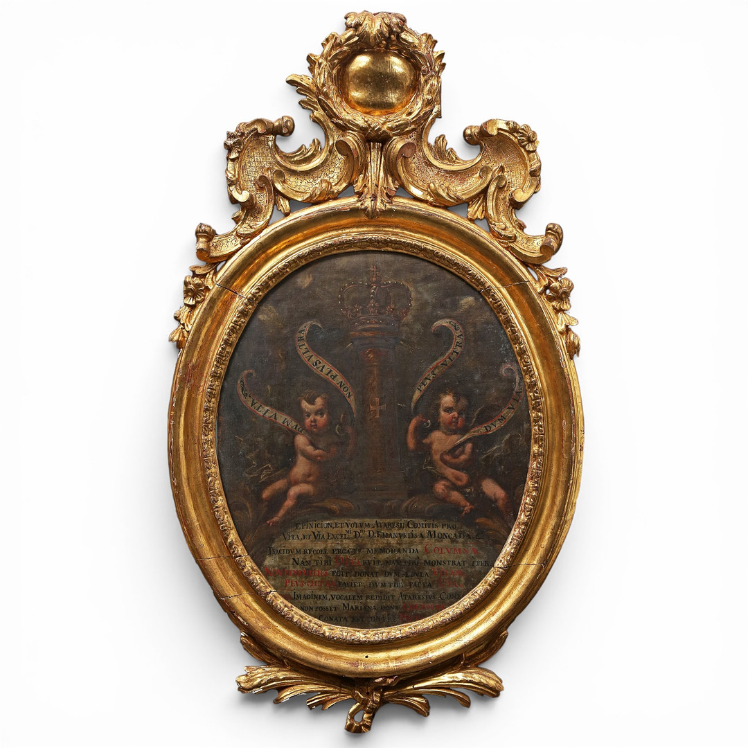 SPANISH SCHOOL, 18TH CENTURY. Devotional banner of Our Lady of the Pillar.