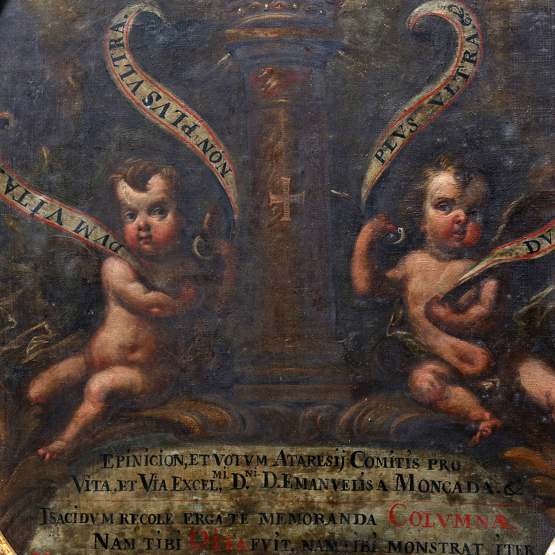 SPANISH SCHOOL, 18TH CENTURY. Devotional banner of Our Lady of the Pillar.