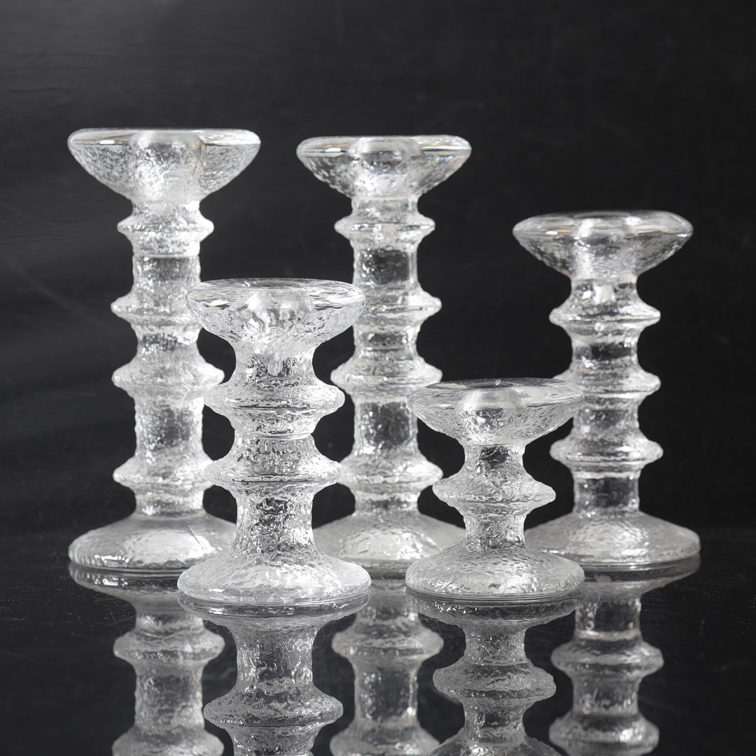 TIMO SARPANEVA. ljusstakar, 5 st, glas, "Festivo", iittala, Finland.