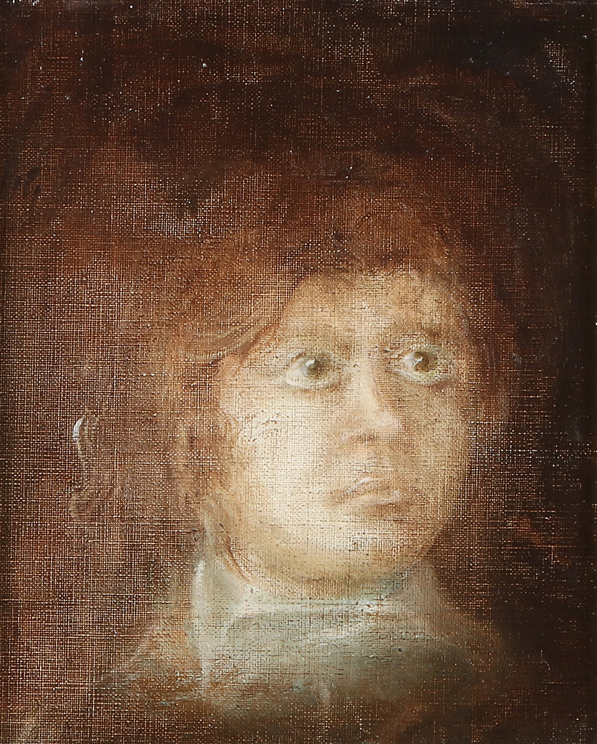 PETER FRIE. Oljemålning på duk. Porträtt. Signerad.