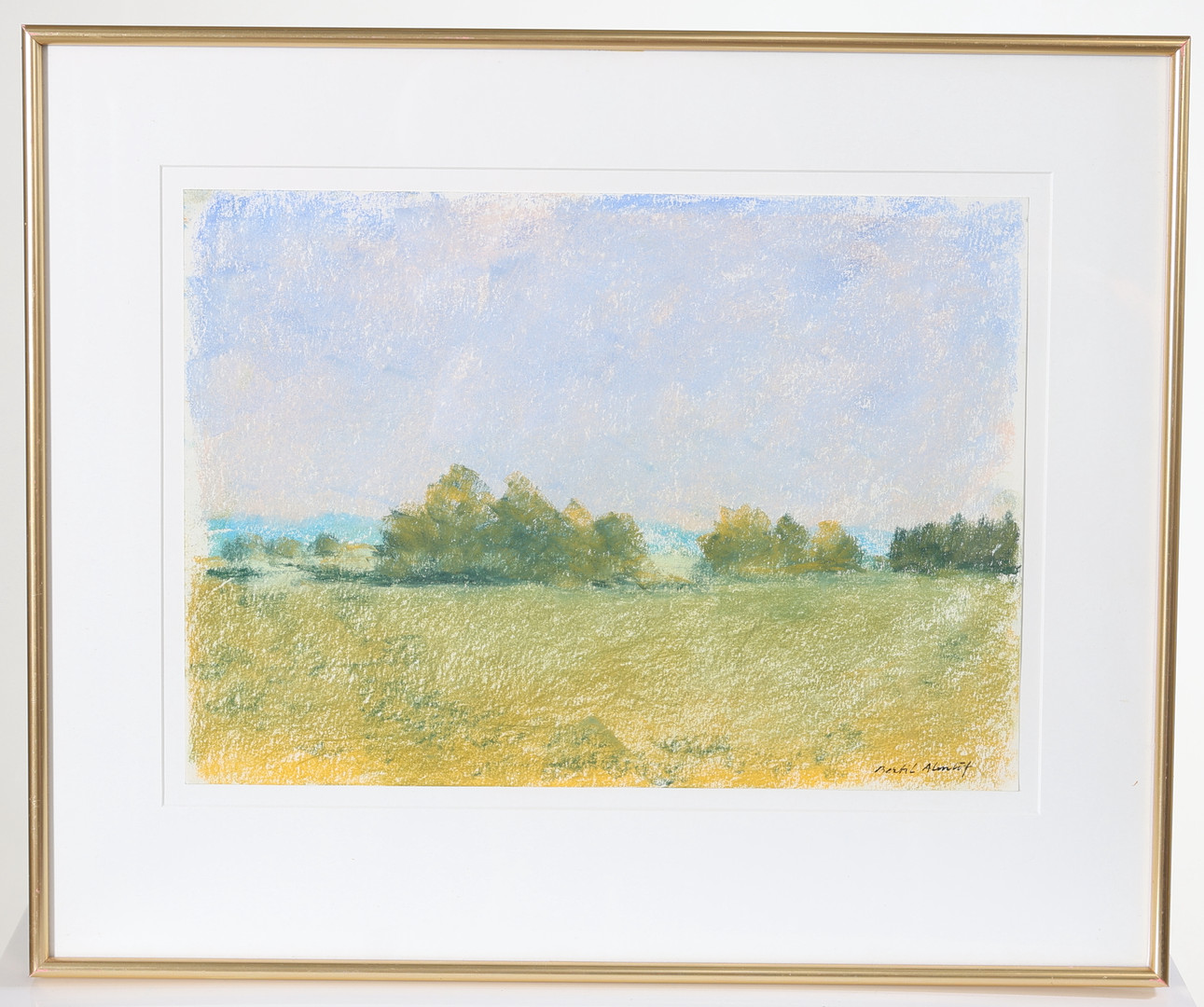 BERTIL  ALMLÖF. Landskap, pastell, signerad.
