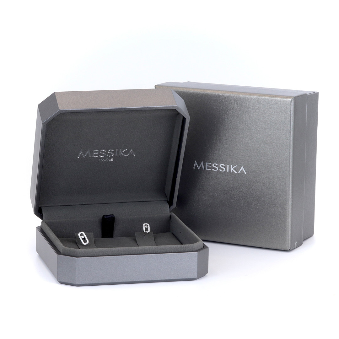 MESSIKA 18CT WHITE GOLD DIAMOND SET EARRINGS.