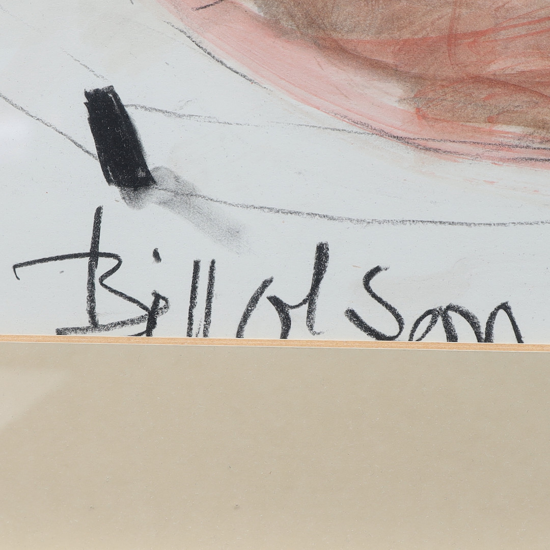 BILL OLSON. Komposition med figur, signerad.
