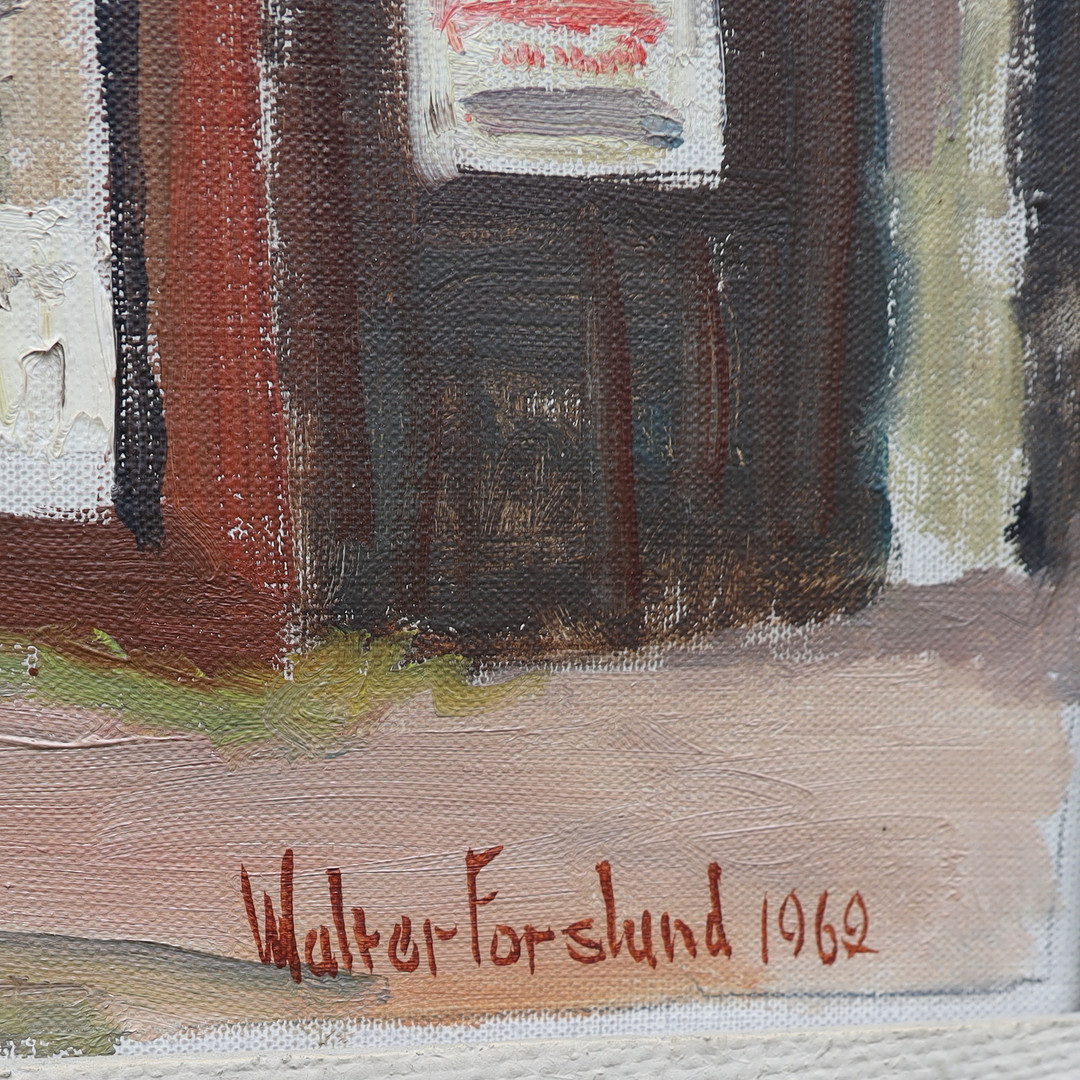 WALTER FORSLUND. Motiv från falun, oljemålning på duk, signerad och daterad 1962.