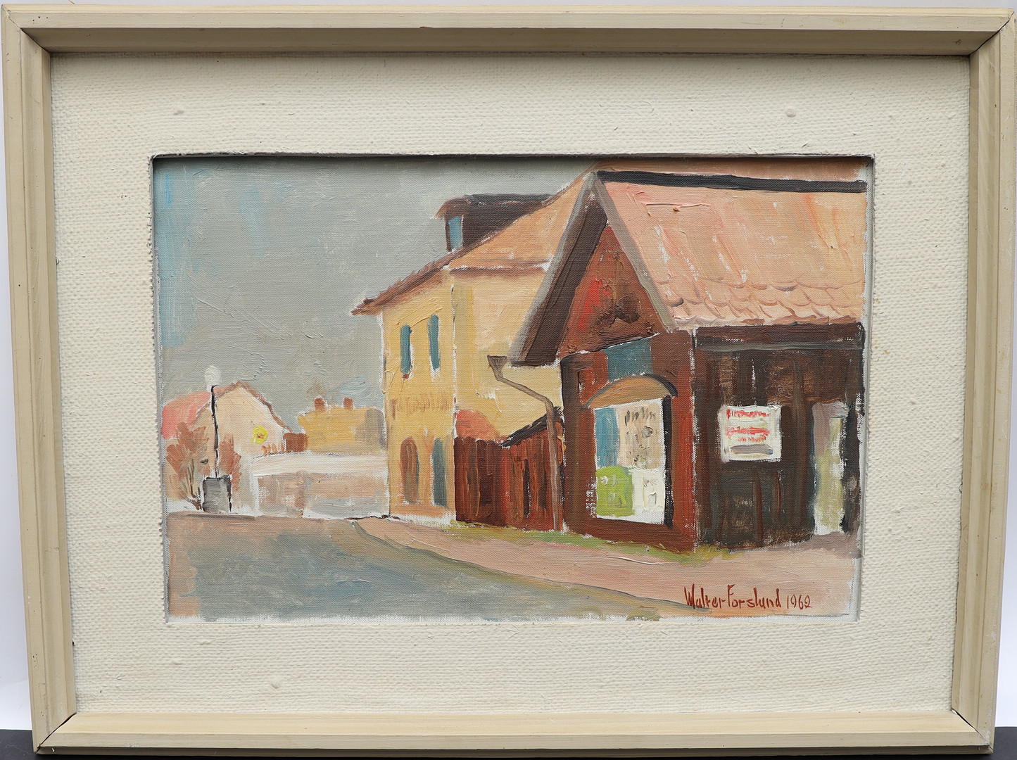 WALTER FORSLUND. Motiv från falun, oljemålning på duk, signerad och daterad 1962.
