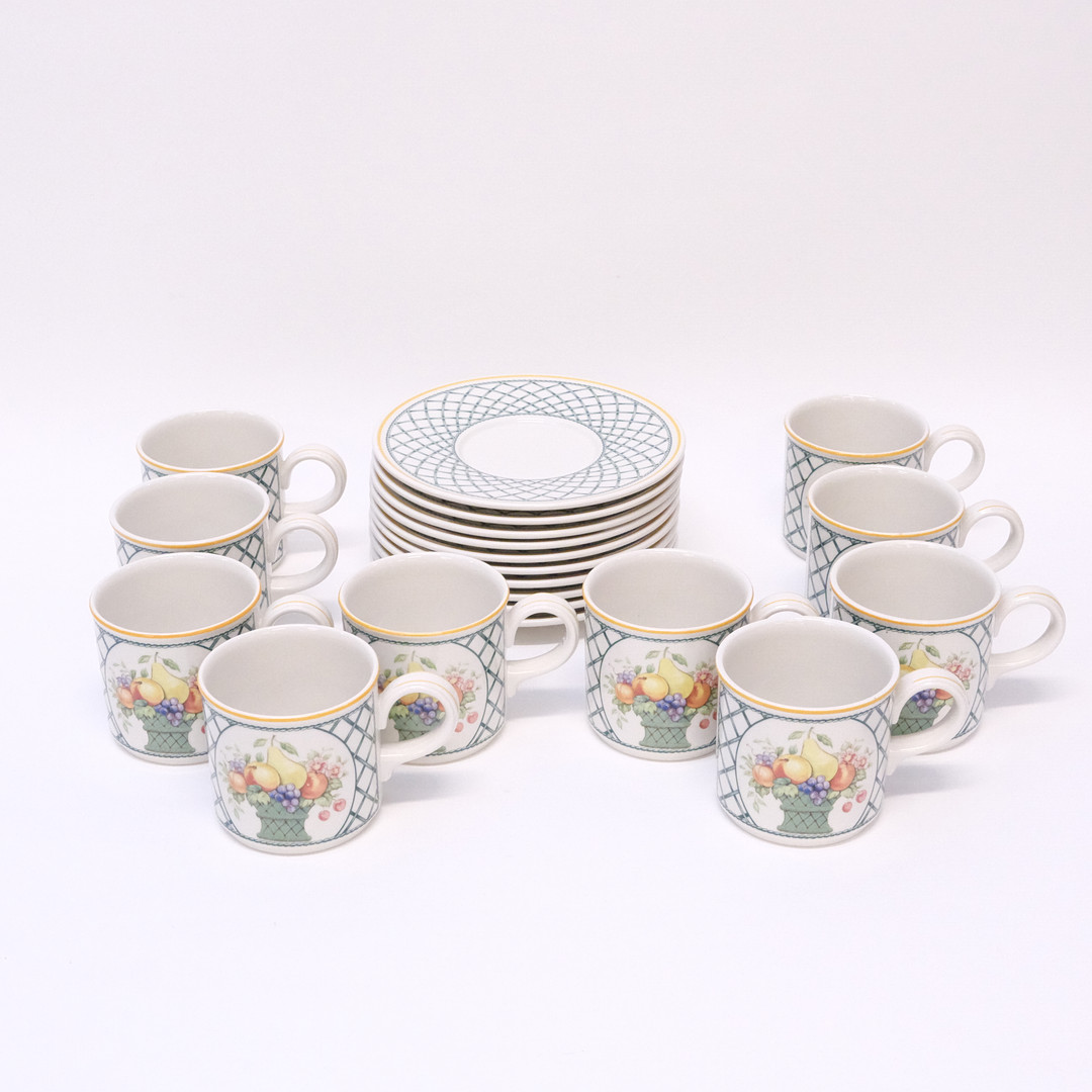KOPPAR MED FAT, "BASKET", VILLEROY & BOCH, 20 DELAR.